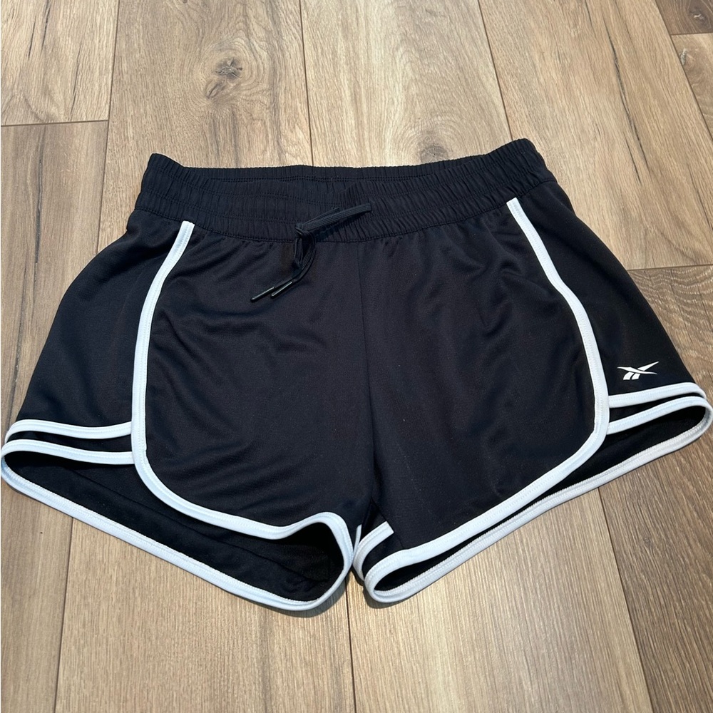 Reebok Black Athletic Shorts with Retro Design